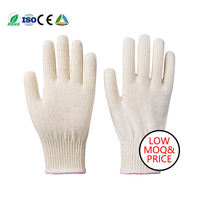Gants à tricoter en fil de coton blanc à prix d'usine Gants de travail sûrs à faible quantité minimale de commande pour la protection du travail et le travail de jardinage en Chine