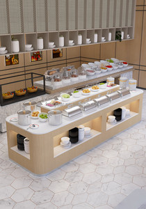 Mostrador de Servicio Buffet Moderno de Mármol para Hoteles, Estación Comercial de Exhibición de Alimentos para Restaurantes y Cafeterías - Product Image 6
