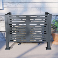 Panneaux de clôture multifonctionnels personnalisés JH-Mech à 3 panneaux, anti-rouille et résistants à la pluie, en acier galvanisé couleur anthracite, pour écran de protection de climatiseur
