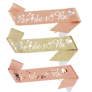 Go Party Bachelorette Party Supplies Bride To Be Glitter Sash Shoulder Strap Wedding Letter Sashes Hen Party Bridal Shower