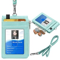 Pabrik Grosir Pemegang Kartu Bus Dompet Kustom Pu Kulit Leher Pemegang Kartu Id dengan Lanyard