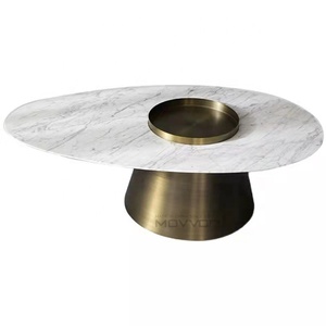 <span class=keywords><strong>Table</strong></span> <span class=keywords><strong>basse</strong></span> ronde en <span class=keywords><strong>céramique</strong></span> de luxe avec de nouveaux meubles de maison de plaque de roche de conception de marbre pour le salon - Product Image 5