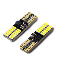 Accessoires automobiles T10 Led Canbus 4014 24Smd Ampoules blanches 12v T10 W5w 194 Led Lumières de dôme de voiture T10 Lampe intérieure ZL046