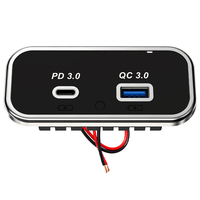 Chargeur USB pour véhicule, chargeur rapide PD encastrable 3.0 USB-A+TYPE-C, prise de chargeur USB pour voiture, adaptateur 24 volts pour camping-car