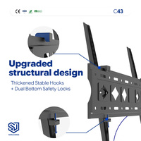 Support mural TV inclinable réglable en acier commercial pour usine, haute capacité de charge 60 kg, pour téléviseurs 26-65 pouces, certifié CE, VESA 400x400mm