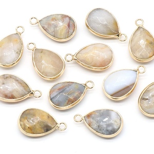Collier en pierre naturelle et cristal, <span class=keywords><strong>prix</strong></span> <span class=keywords><strong>d</strong></span>'usine, cadeau DIY, pendentif goutte <span class=keywords><strong>d</strong></span>'<span class=keywords><strong>eau</strong></span> en matériaux mixtes 14*23mm pour femmes et hommes - Product Image 5