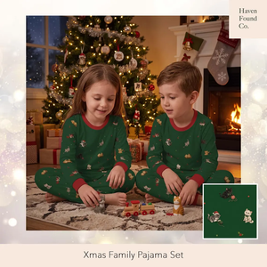 Individuell Bedrucktes Pyjama-Set Gemütliches Weihnachts-Katzen-und-Hunde-Motiv OEM POD Maßgeschneiderte Familien-Passende Pyjama-Anzüge - Product Image 2