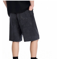 Celana Pendek Tiga Perempat Gaya Amerika 240g Retro Washed-and-distressed Batik Tali Serut Solid Oversized Trendy Kasual