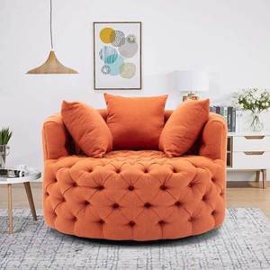 Sofá giratorio de tela de terciopelo de acero inoxidable para el hogar, muebles modernos de Hotel - Product Image 5