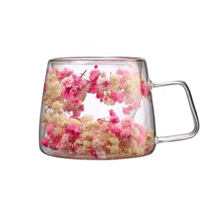 <span class=keywords><strong>Tazza</strong></span> <span class=keywords><strong>da</strong></span> Caffè e <span class=keywords><strong>Tè</strong></span> in Vetro a Doppia Parete <span class=keywords><strong>da</strong></span> 200 <span class=keywords><strong>ML</strong></span> con Fiori Secchi Sempreverdi, Idea Regalo per San Valentino - Vendita all'Ingrosso - Product Image 1