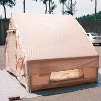 Tente de camping gonflable portable en maille 6.3 Kaki, double porte, grand hublot, Oxford 300D imperméable 3000mm, quatre saisons, pour famille 6-8 personnes