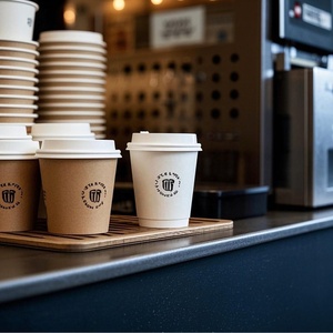 Custom Disposable Coated White PLA Paper Cup Double Wall for Hot Drinks Tea-4oz/8oz/10oz/12oz/14oz/16oz/20oz/22oz Options