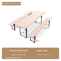 Offre Spéciale : Ensemble Table et Chaises Pliantes en Bois pour Extérieur – Idéal Camping, Restaurant, Fêtes, avec Porte-Bière Intégré