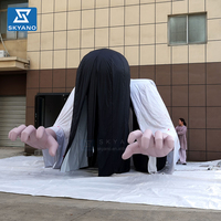 Modèle d'arche gonflable personnalisé de personnage de dessin animé fantôme d'horreur pour événement extérieur d'Halloween, décoration effrayante