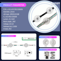 Guirnalda de Luces LED RGB de 25mm con Píxeles de Cristal, UCS1903, DC12V, IP67, Brillo de 360 Grados, para Exhibiciones Comerciales, Eventos, Instalaciones Artísticas y Decoración