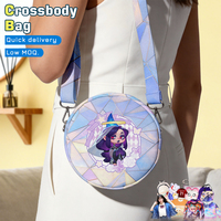 Sac cylindrique élégant personnalisé avec imprimé anime, sac bandoulière rond pour femme, prix d'usine, petit sac circulaire personnalisé avec dessin animé