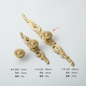 Modern European Vintage French Drawer Brass Cabinet <b>Handles</b> Pure <b>Copper</b> Wardrobe Pulls Hardware for Kitchen Living Room - Product Image 5
