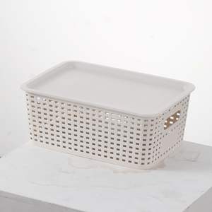 Panier de rangement en plastique style populaire, vente en gros, boîte creuse de bureau, empilable pour articles divers - Product Image 4