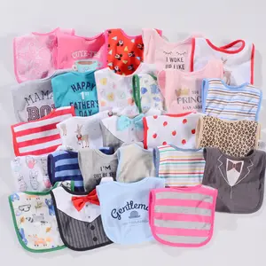 Wholesale Reusable Soft Triangle Button Anti Dirty Saliva Towel Muslin Organic Cotton Bibs Baby Waterproof Baby Bibs