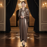 Robe traditionnelle musulmane pour femmes, Thobe Thawb, robe Dubaï, hiver, respirante, style vintage, polyester, longueur cheville, manches longues