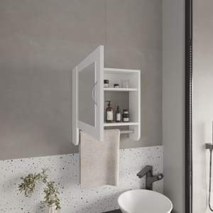 DB <b>Medicine</b> <b>Cabinet</b> 19.70\" H 1 Door 2 Shelves 1 Mirror White Bath Hardware Set - Product Image 6