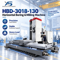 Machine d'usinage horizontale CNC HBD-3018-130, 3 axes, BT50, 40 outils ATC, machine de découpe de métaux robuste