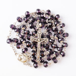 SUXUAN – collier chapelet, bijoux de mode islamique, chapelet, jésus, <span class=keywords><strong>Christ</strong></span>, croix, pendentif, perles en cristal, religieux, prix d'usine - Product Image 5