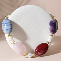 Collier bohème à perles baroques mélangées, fermoir à ressort doré, fait main, bijoux unisexes, cadeau