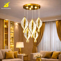 Lustre en cristal torsadé de luxe, luminaire suspendu multi-niveaux pour villa, salon à plafond haut