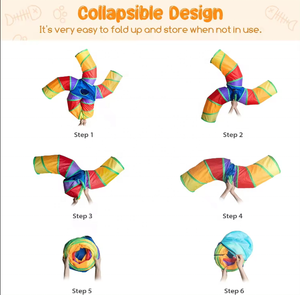 Cat Tunnel 5 Channel Collapsible S Shape Small Animal Tubes Interactive <strong>Peephole</strong> for Cat Kitten Puppy Rabbit Outdoor Exercise - Product Image 6
