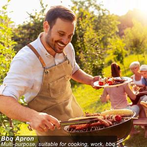 Wholesale Cotton Waterproof Oil <b>Canvas</b> <b>Apron</b> Coffee Milk Tea Shop Waist for Home Kitchen Gardening Work - Product Image 2