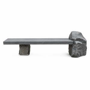 Basalt Garden Bench <b>Stone</b> Patio Seat Outdoor Bench Rock Texture Seating for Landscape - Product Image 1