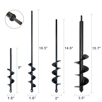 Ensemble de 4 forets à tarière manuelle pour l'extérieur, universels, portables, directs d'usine, pour la culture des sols meubles