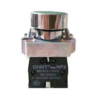 Interrupteur à bouton-poussoir encastré en métal CHINTNP2-BA42, bouton de commande momentané marche/arrêt, tête détachable, 1NO 1NC
