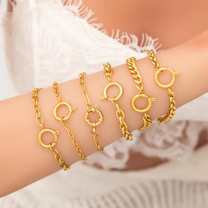 Cadenas de Joyería Geométricas de Acero Inoxidable, Chapadas en Oro de 18K, Combinables, para Pulseras DIY, Venta al Por Mayor - Product Image 2