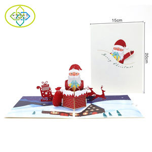 Wholesale Holiday <strong>Christmas</strong> Card Gifts Luxury Art Paper <strong>Decoration</strong> 3D Greeting <strong>Christmas</strong> Card - Product Image 5