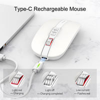 M113 Mouse Senyap Mode Ganda 2.4G Nirkabel Bluetooth 2400 DPI Tombol Bisu Cepat & Kembali ke Desktop Mouse Ultra Tipis Dapat Diisi Ulang
