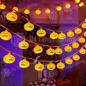 Guirnalda de luces LED con diseño de calabaza de Halloween para exteriores, IP65, lámpara decorativa para fiestas, patio y jardín. - Product Image 1