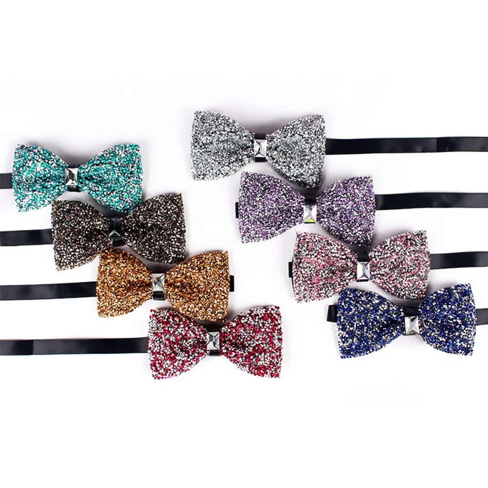 Wholesale Cheap Rhinestone Shinny Bow Tie For Men Crystal Men Bowties Wedding Party Accessories