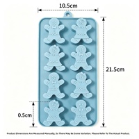 Moule en silicone Bonhomme en pain d'épices de Noël, sans BPA, qualité alimentaire, antiadhésif, écologique, compatible four, pour savon, gâteau, chocolat, bougie, cire, DIY