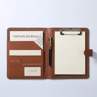 Porte-documents A4 en similicuir personnalisé avec logo, bloc-notes, organiseur de documents, porte-cartes de visite, bloc-notes