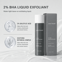 Lotion Exfoliante Visage Anti-âge au Collagène, Acide Salicylique 2% BHA, Acide Hyaluronique et Vitamine C, Réductrice de Pores, Marque Blanche