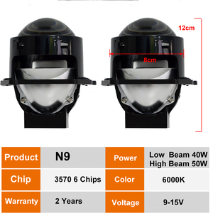 YHKOMS 100W alta potencia N9 Led faros lentes alta calidad 3,0 pulgadas <span class=keywords><strong>Bi</strong></span> Led proyector lente coche faro H4 accesorios de coche - Product Image 6