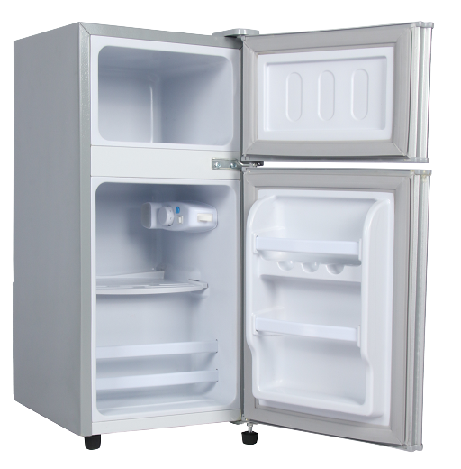 Energy Saving Dual-Door Stainless Steel Compact Refrigerator for Home Dormitories and Hotel Use Electric Power Source