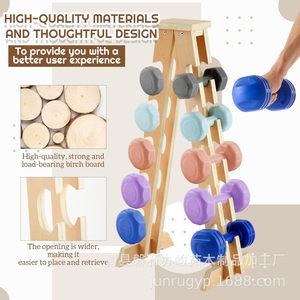Wooden <b>Dumbbell</b> Storage Rack Multi Layer Gym Equipment Organizer For Home Workout Fitness Accessories - Product Image 5
