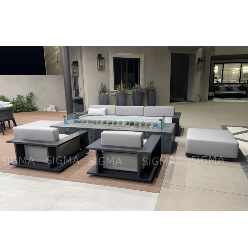Simple style outdoor sofa garden villa terrace aluminum furniture garden sofa set hotel patio outdoor sofa set