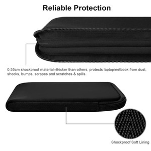 Housse pour ordinateur portable en néoprène, 3 couches, antichoc, résistante à l'eau, avec fermeture éclair, pour ordinateur portable de 13 à 15,6 pouces - Product Image 3