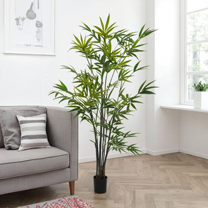 New OH nghệ thuật 90 cm màu xanh lá cây nhân tạo cây tre trong màu đen nồi màu xanh lá cây nhân tạo cây tre cho ngoài trời - Product Image 6