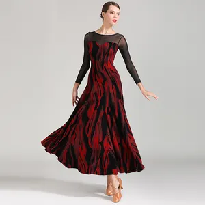 High Quality Fashion Women Girls Long Latin Ballroom Tango Dresses