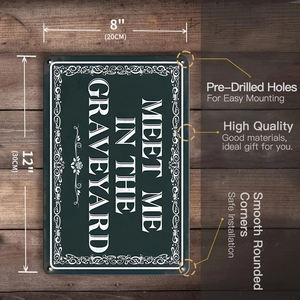 Ensemble de panneaux métalliques Halloween Rules Believe Magic, décoration d'intérieur effrayante, cadeau pour les fans de fantasy, art mural - Product Image 5